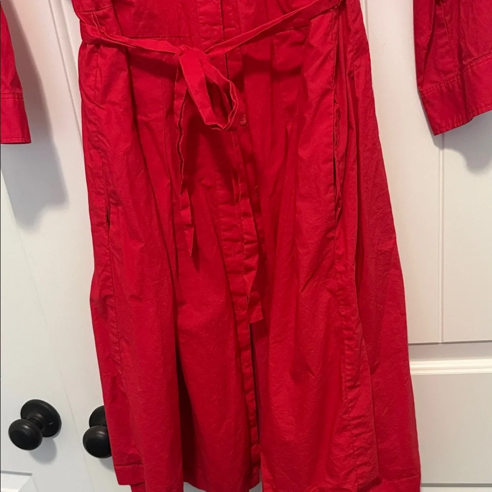 Talbots Bold Red Long Sleeve Dress